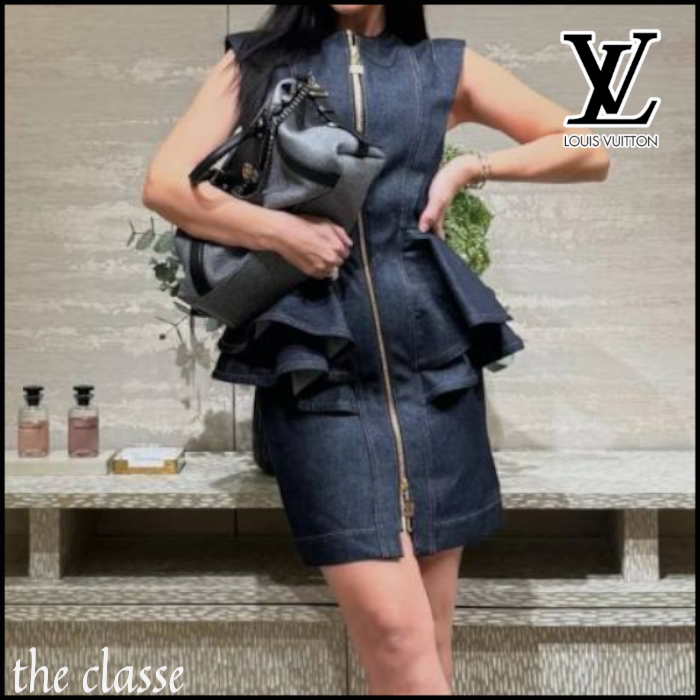 【デニム★】女性らしさを演出◇ LouisVuitton フラウンスドレス