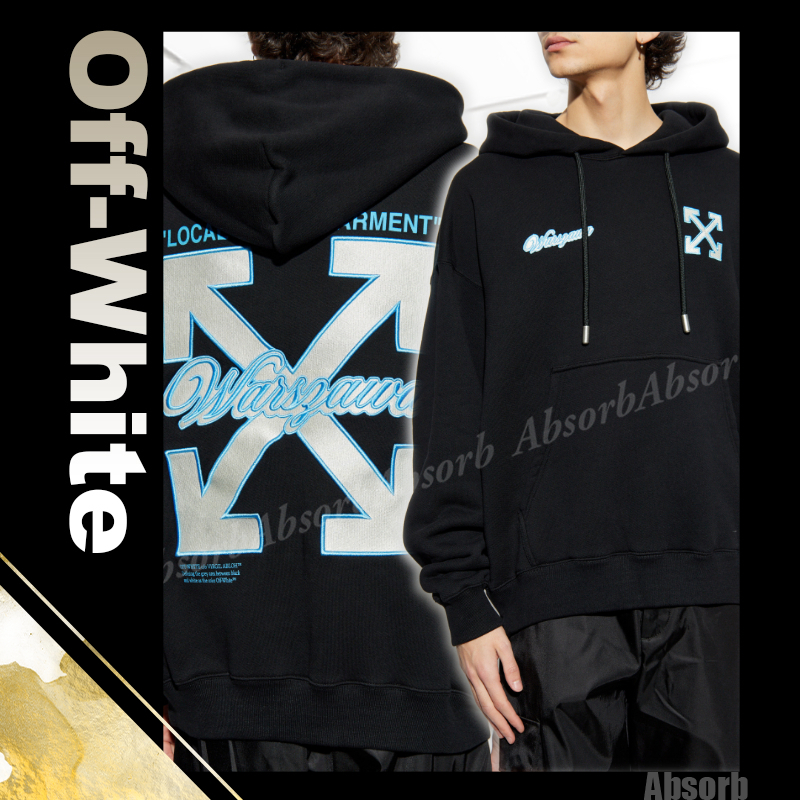 【25SS NEW】Off-White / Arrows 刺繍 コットンパーカー / Black