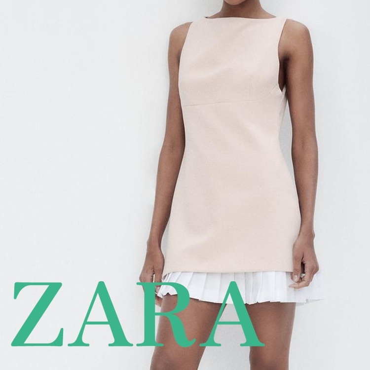 【ZARA】コンビポプリンショートワンピース 2305/554/708