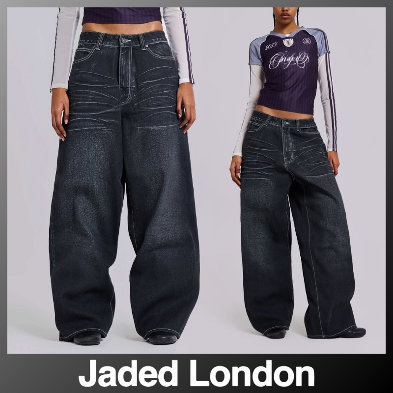 JADED LONDON Black Coated XL Colossus Jeans 送料/関税込