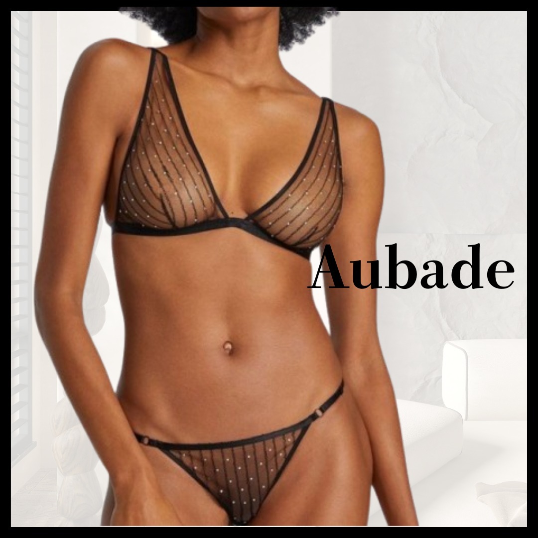 Aubade ブラック シアー シャイニー セクシー セット