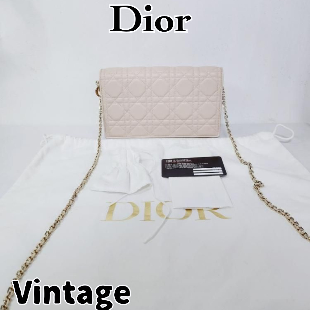 【ヴィンテージ】Rank:A☆Dior ピンク カナジュ チェーン バッグ