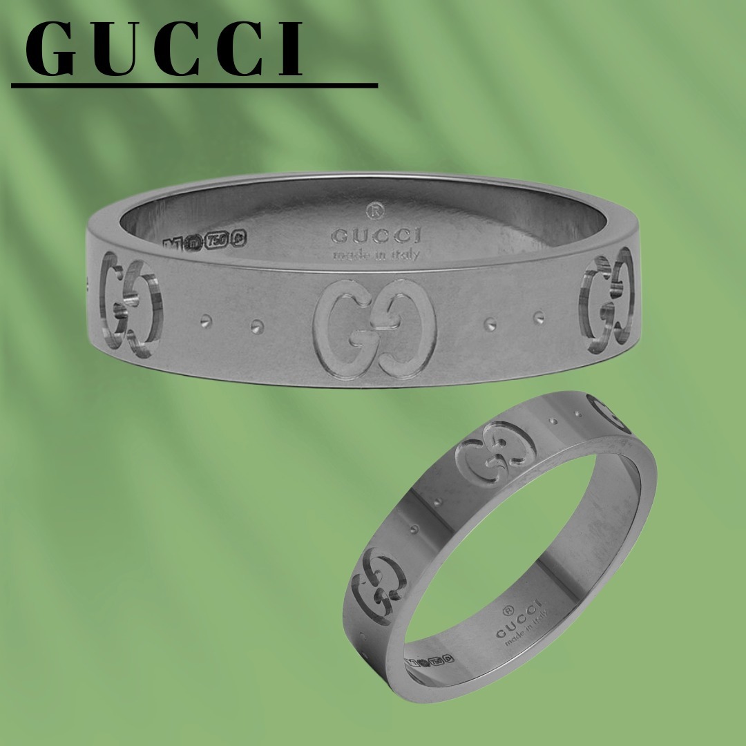 関税込【GUCCI】18カラットアイコンリング White＆Gold