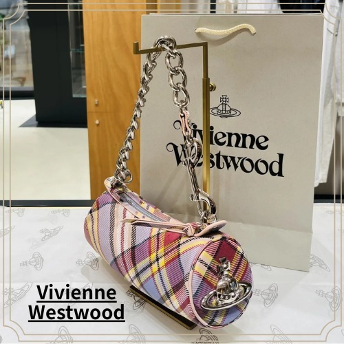 【VivienneWestwood】シンディ タータンレザー ショルダーバッグ