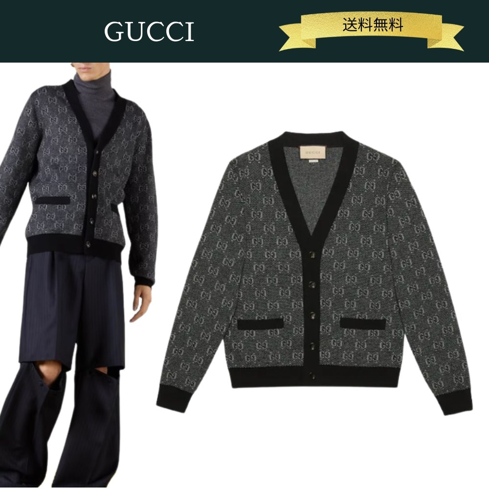 送料込】GUCCI GG ウール ジャカード カーディガン
