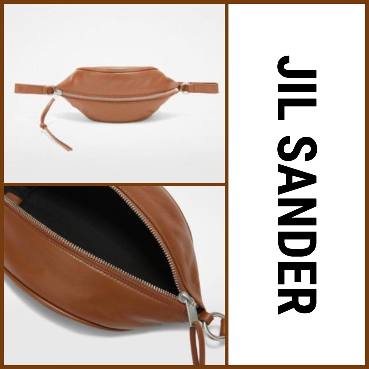 【JilSander】 ジルサンダー ロゴ エンボス レザー ベルトバッグ