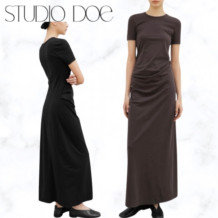 台湾発【STUDIO DOE】ショートスリーブ ドレープドレス