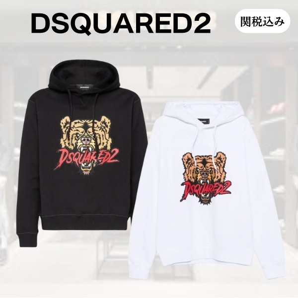 Dsquared2 ロゴ タイガー プリント パーカー