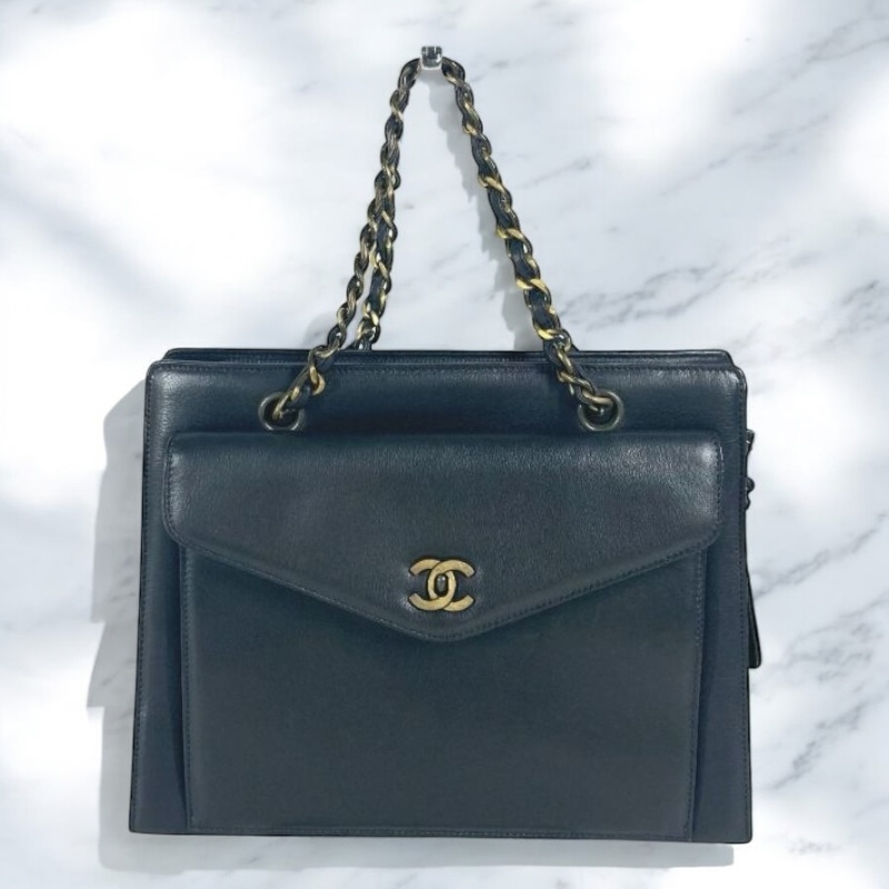 CHANEL Wチェーン トートバッグ