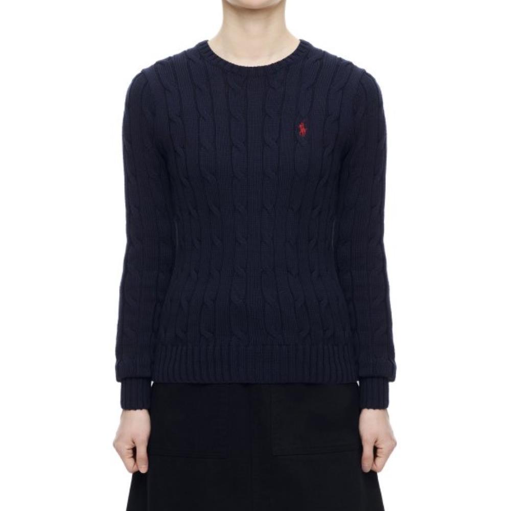 ★★POLO RALPH LAUREN★★ W Slim Fit Cable Knit Sweater Navy