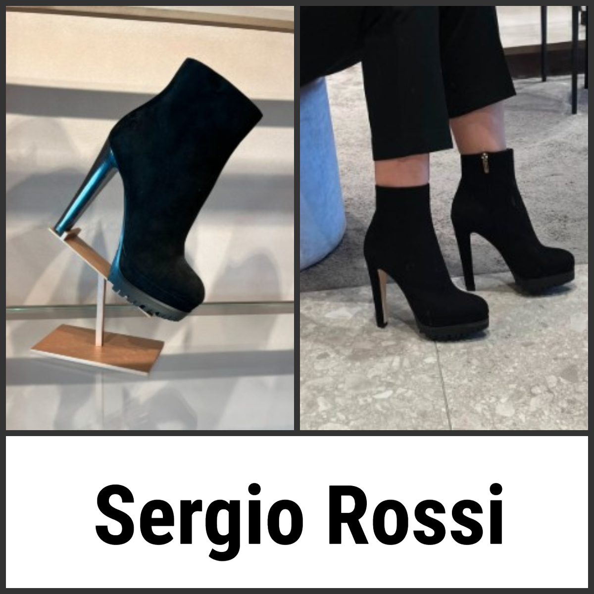 【Sergio Rossi】SR Shana H90mm 厚底 40mm スエード ブーティ