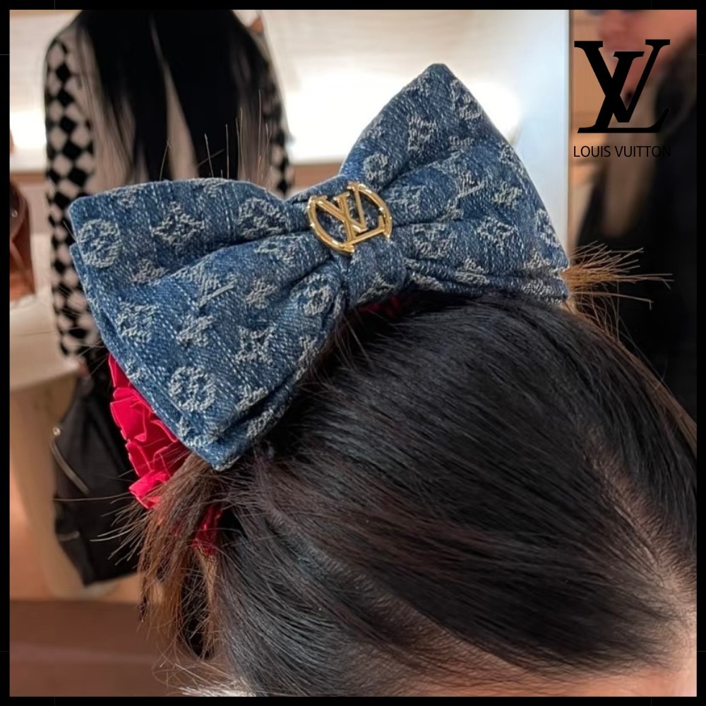 【フェミニン】Louis Vuitton バレッタ プリティ リボン デニム