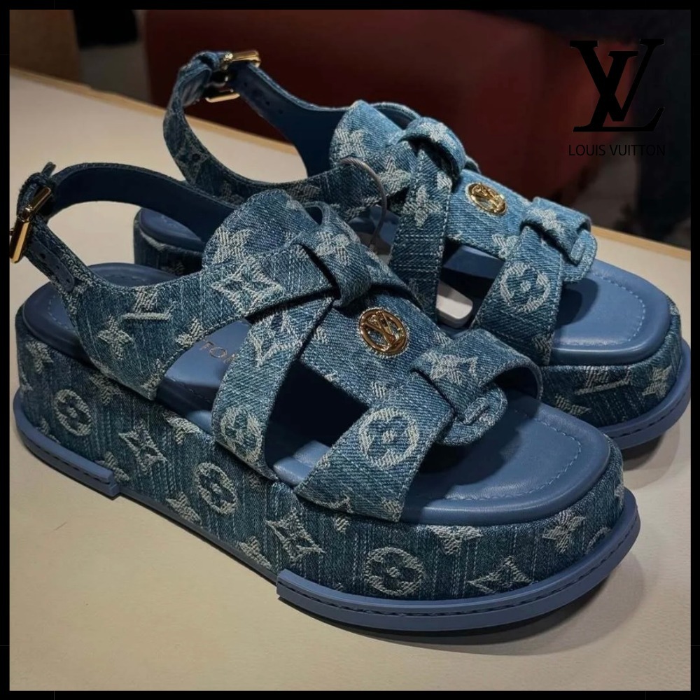 【リラックス感◎】Louis Vuitton モノグラム デニム サンダル