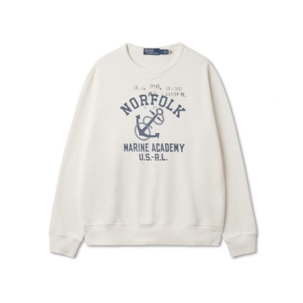 ★★POLO RALPH LAUREN★★ Anchor Print Fleece Sweatshirt Whi