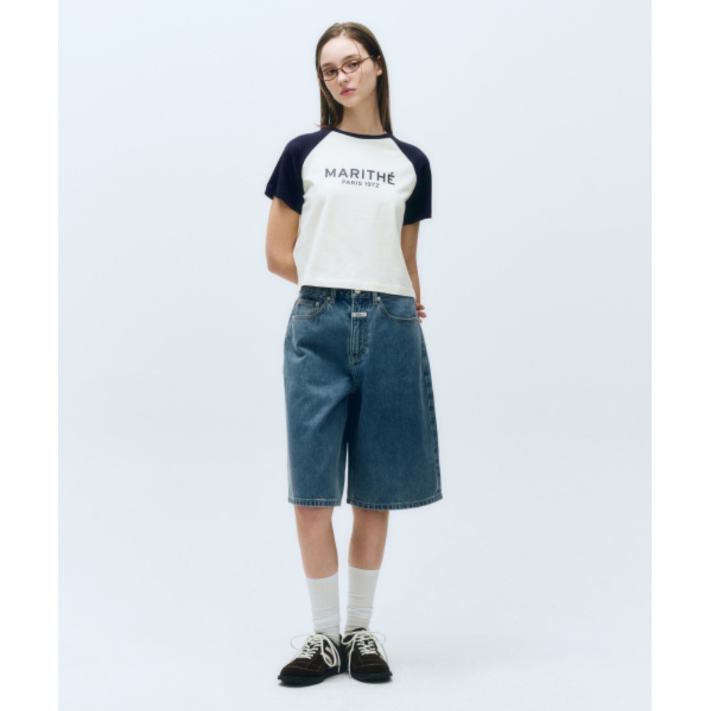 デニム・ジーパン Marithe + Francois Girbaud W LONG BERMUDA DENIM PANTS light