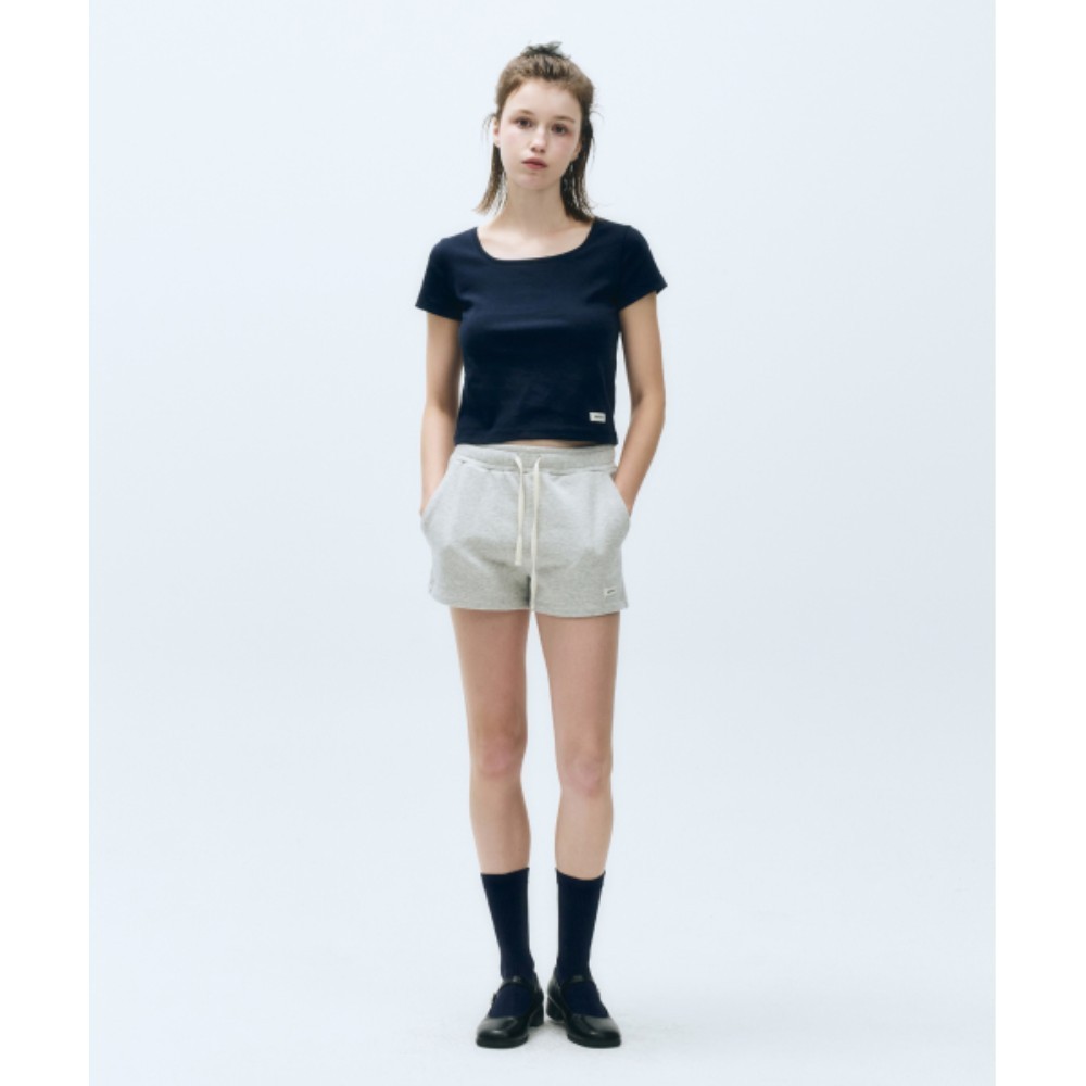 ショートパンツ Marithe + Francois Girbaud W BASIC SWEAT SHORTS light heathe