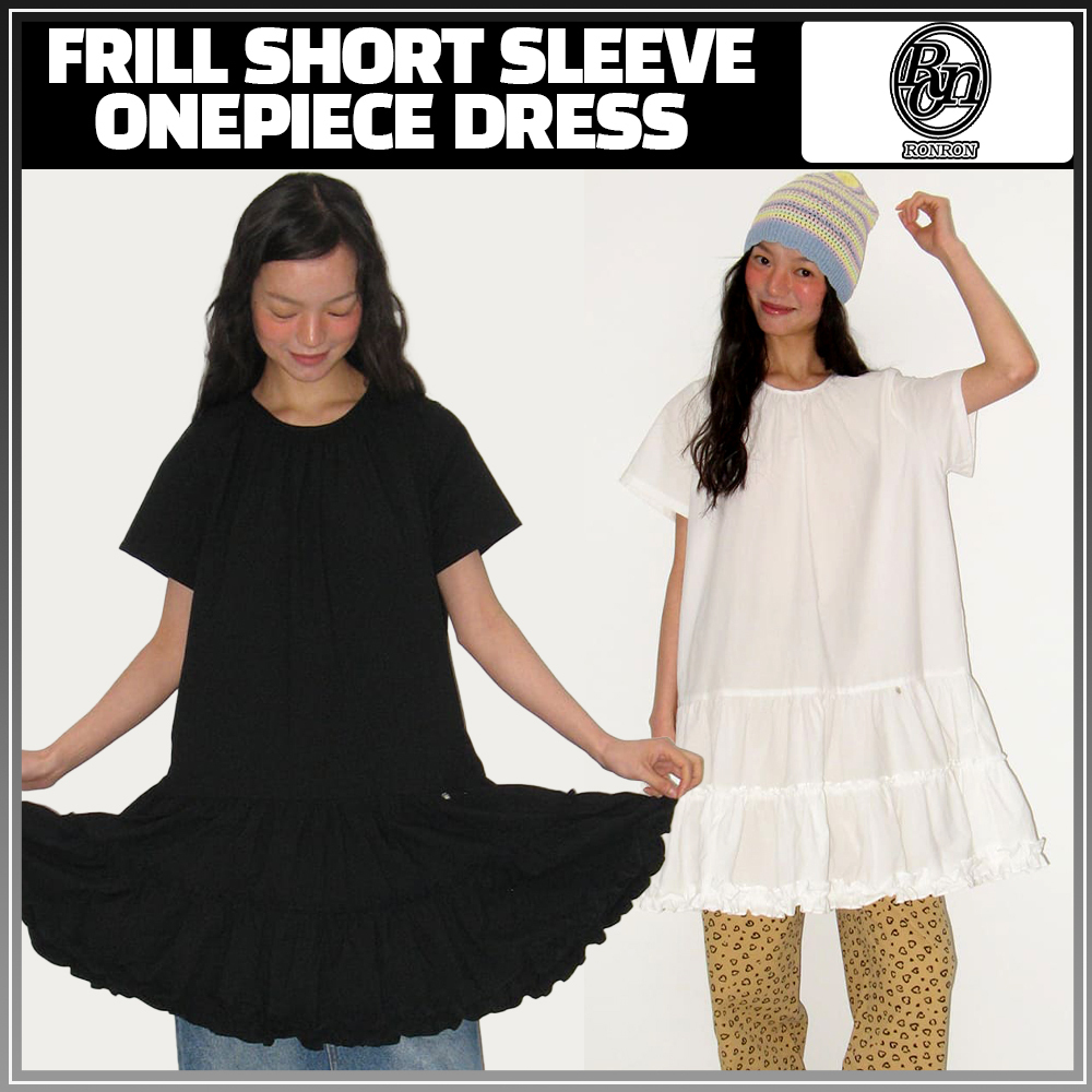 ワンピース【RONRON】FRILL SHORT SLEEVE ONEPIECE DRESS★2色