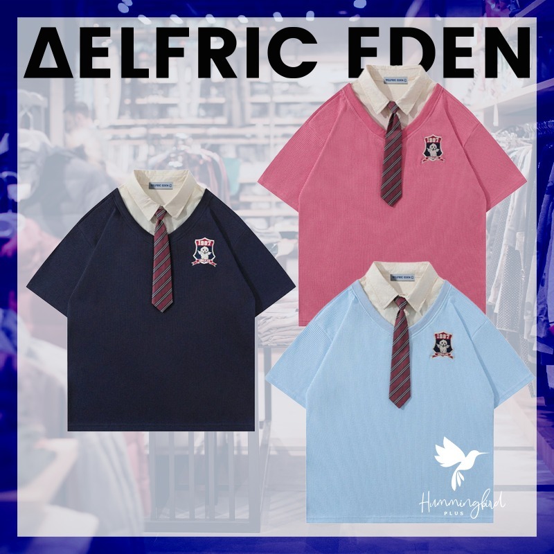 関送込 Aelfric Eden ★ カレッジ ストライプ タイ ポロ ティー