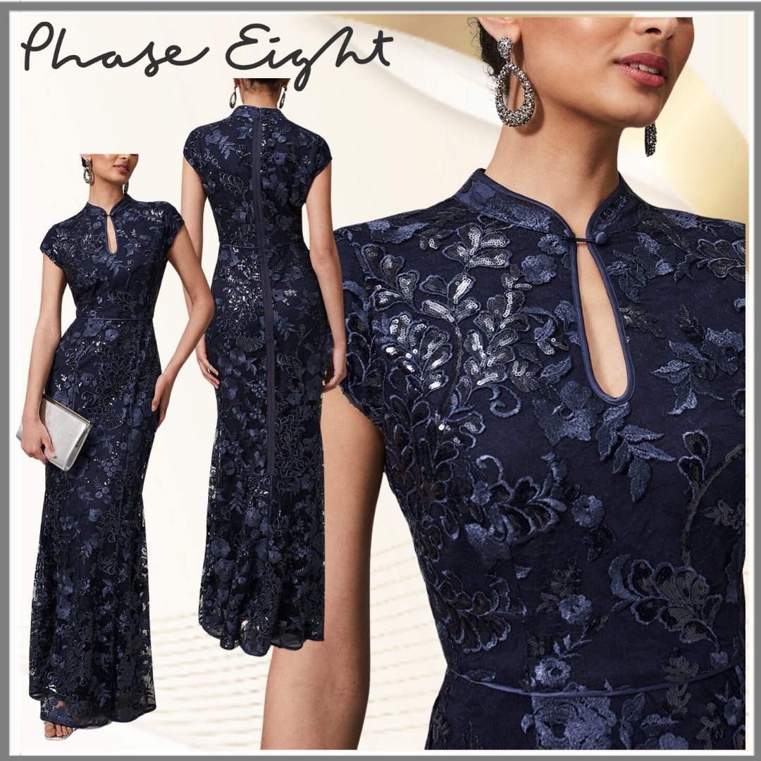 【Phase Eight】ソフィア刺繍スパンコールドレス