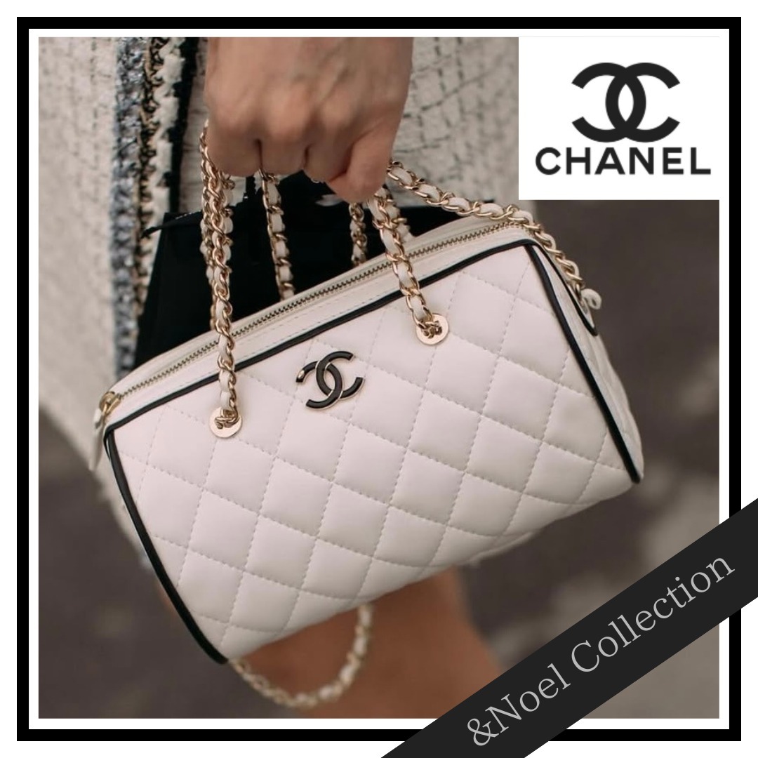 【上品ホワイト♢収納力もあり】CHANEL ミニボストンバッグ