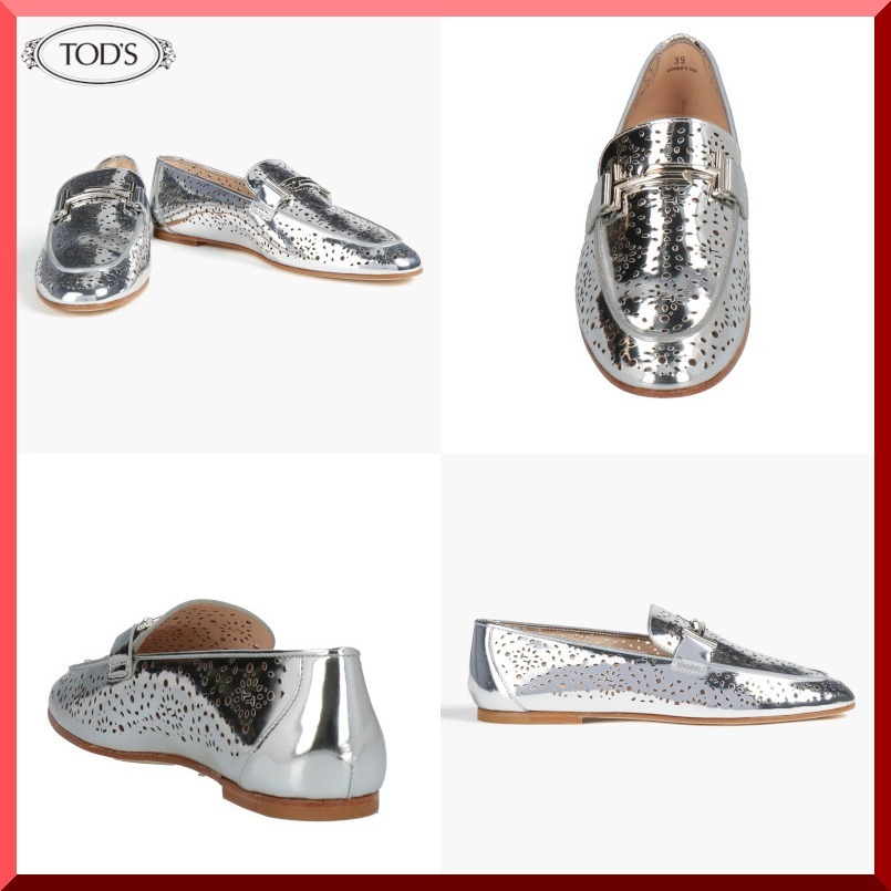 SALE【TOD'S】ダブルT ミラーレザーローファー 関税/送料込み
