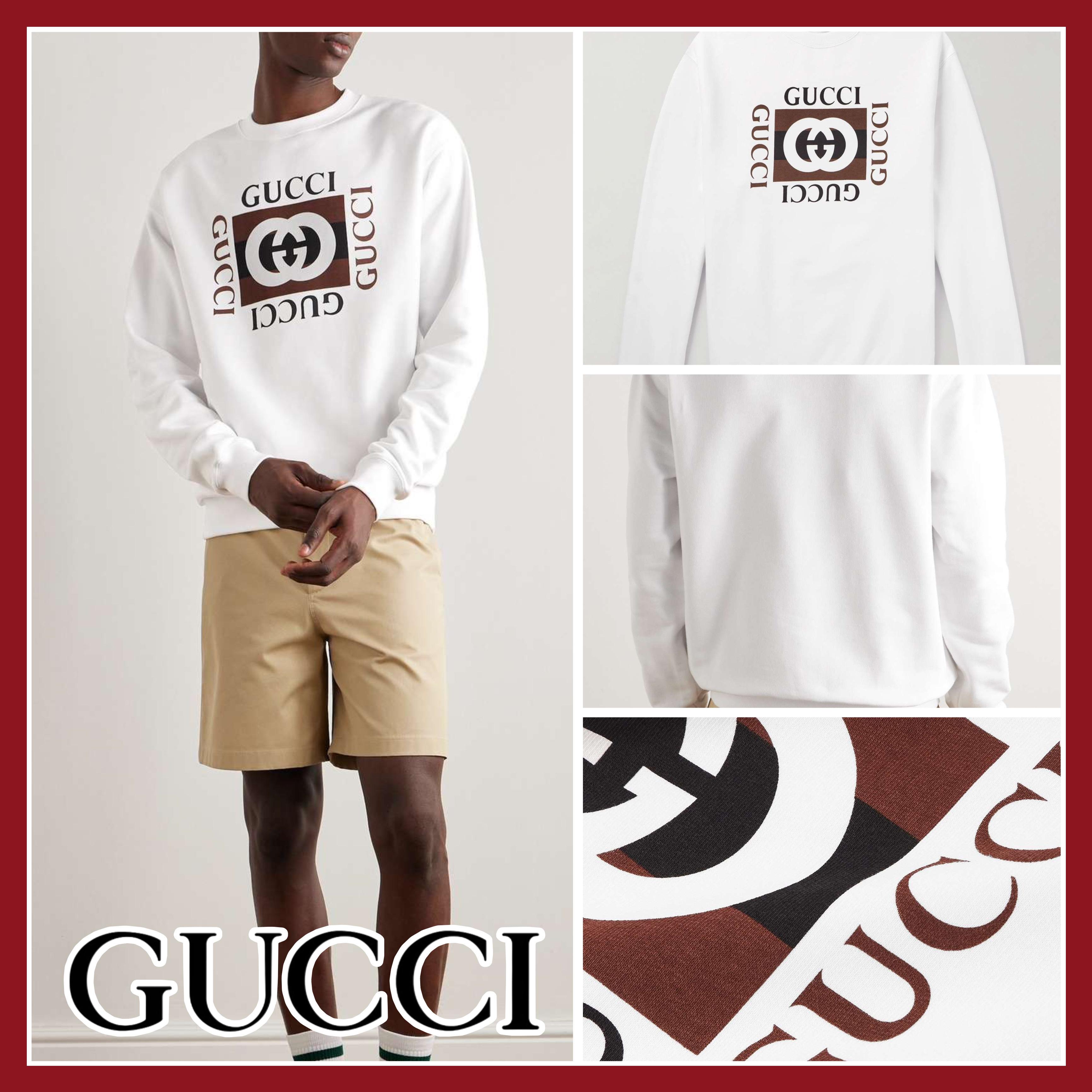【関税込み】☆GUCCI☆ ロゴプリント コットン スウェットシャツ