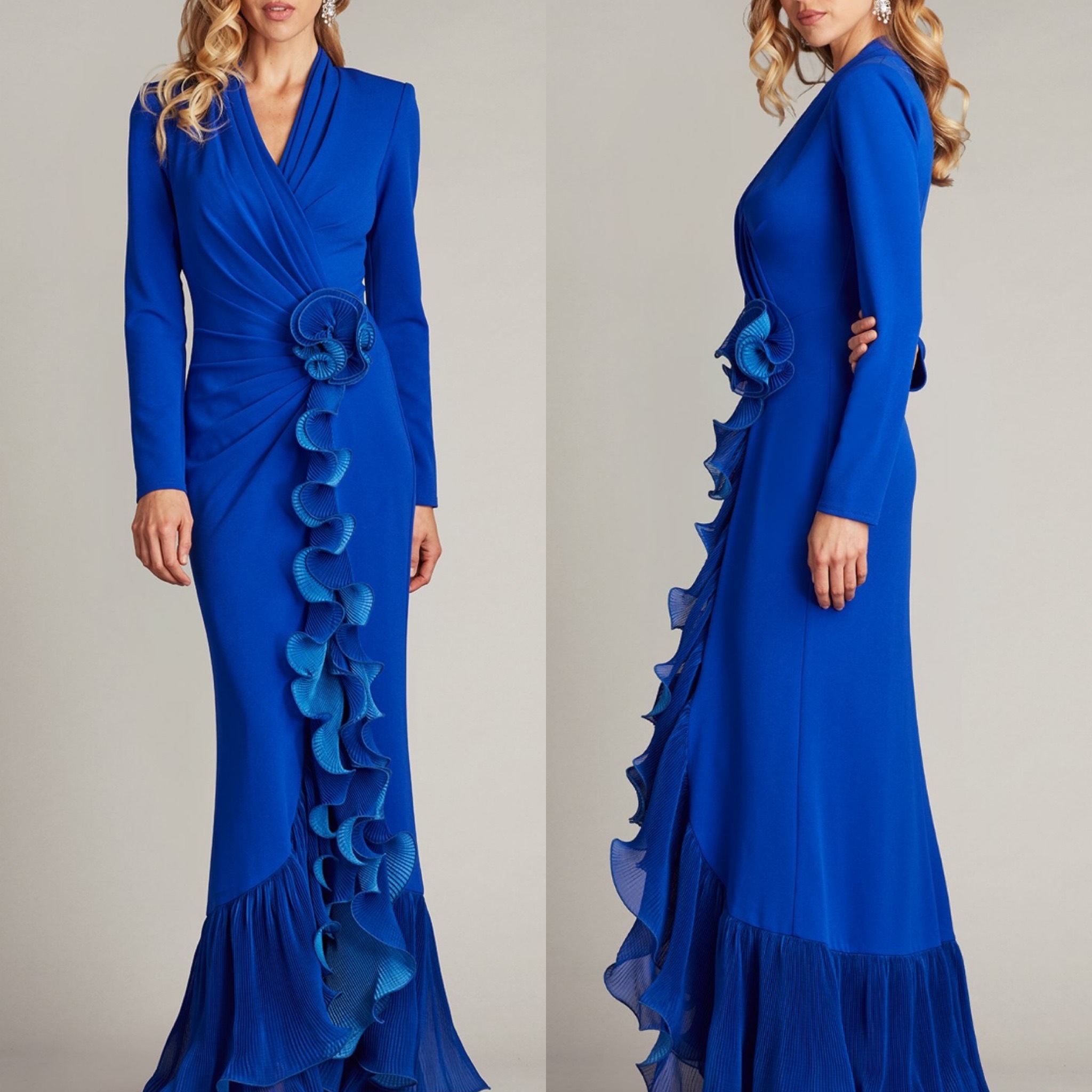 【TADASHI SHOJI】華やか！マローン カスケード ラッフル ドレス