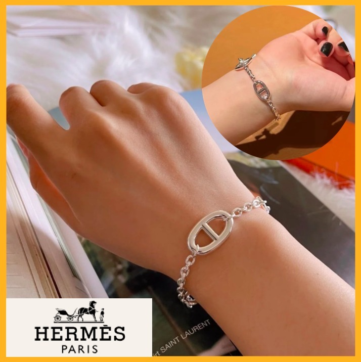 【優雅な輝き】HERMES 男女兼用 ファランドール ブレスレット