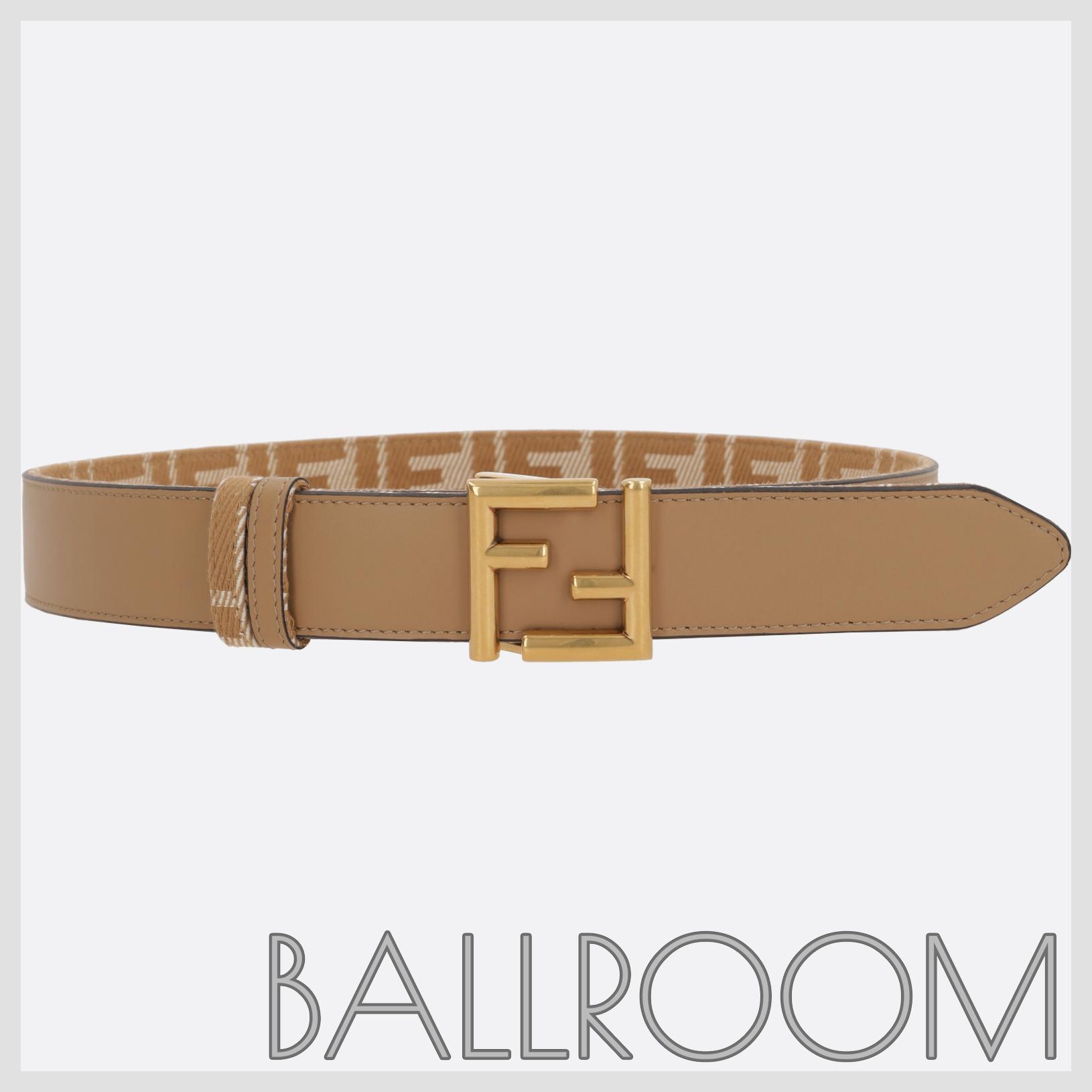 ベルト FENDI RVERSIBLE BELT IN SMOOTH LEATHER AND FF FABRIC