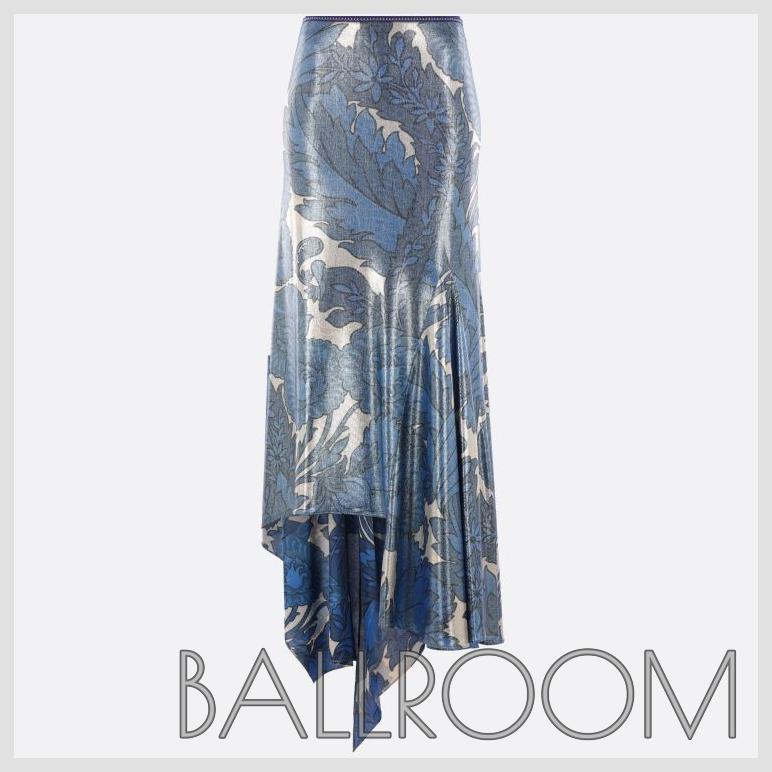 スカート ETRO SHINY JERSEY ASYMMETRIC SKIRT