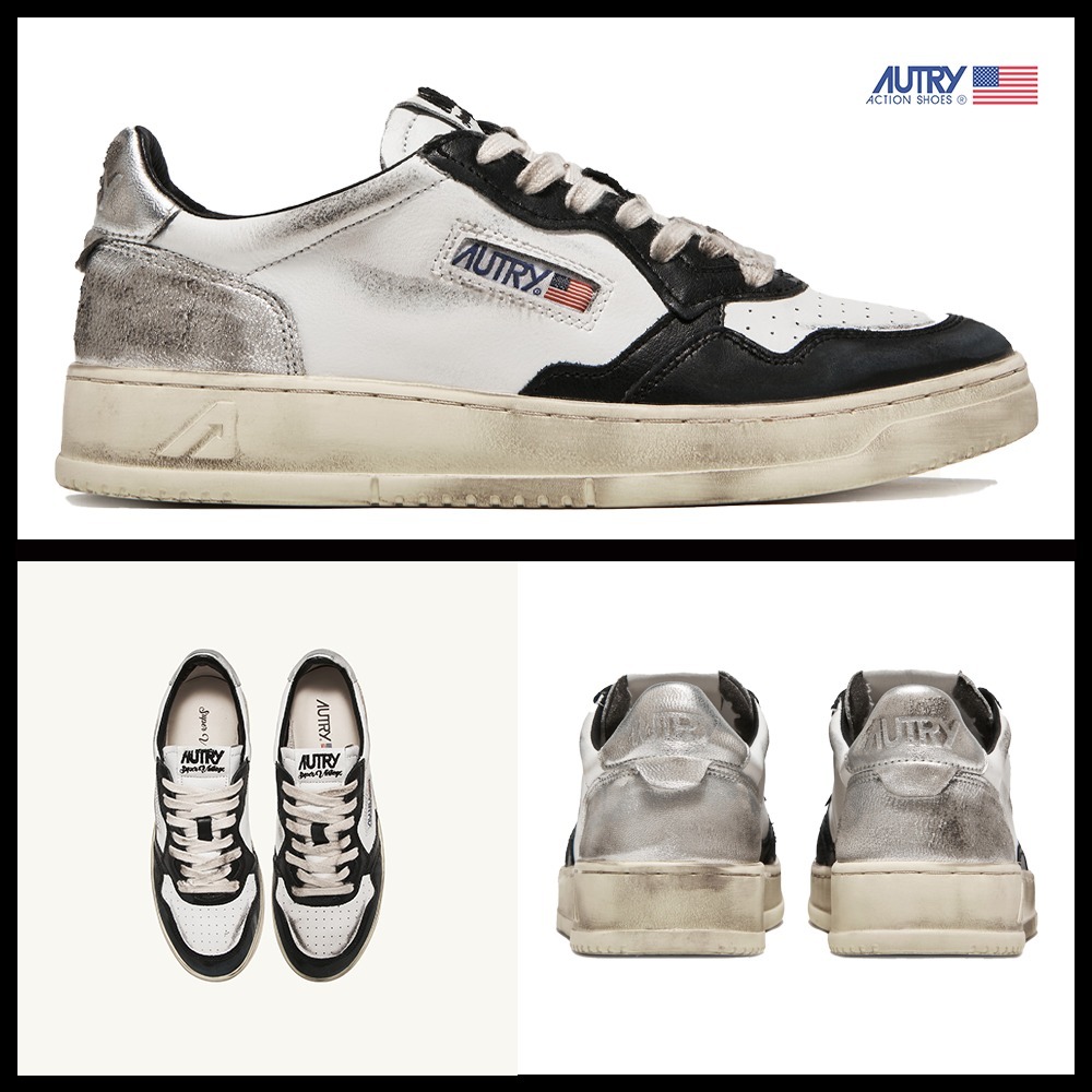 ★AUTRY★MEDALIST LOW SUPER VINTAGE SNEAKERS IN WHITE★