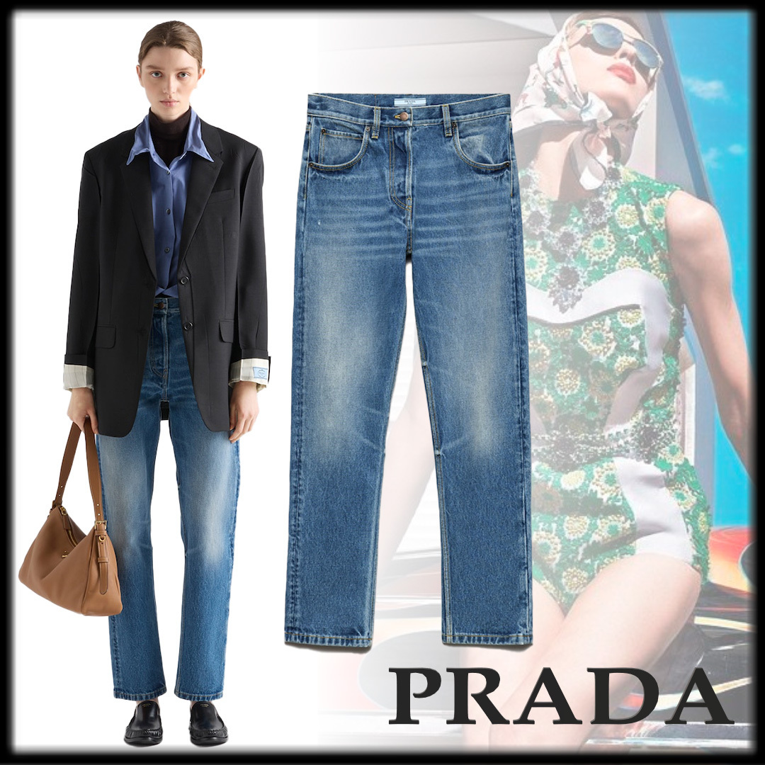 PRADA お洒落 洗練 ストレートレッグ ジーンズ