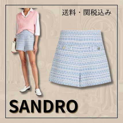 フランス発 Sandro 夏に爽やかな清潔感! デニム ショートパンツ 86yifange-002-s1.jpg