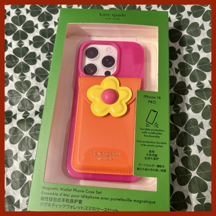【katespade】iPhone16Proケース ☆フローラルウォレット☆