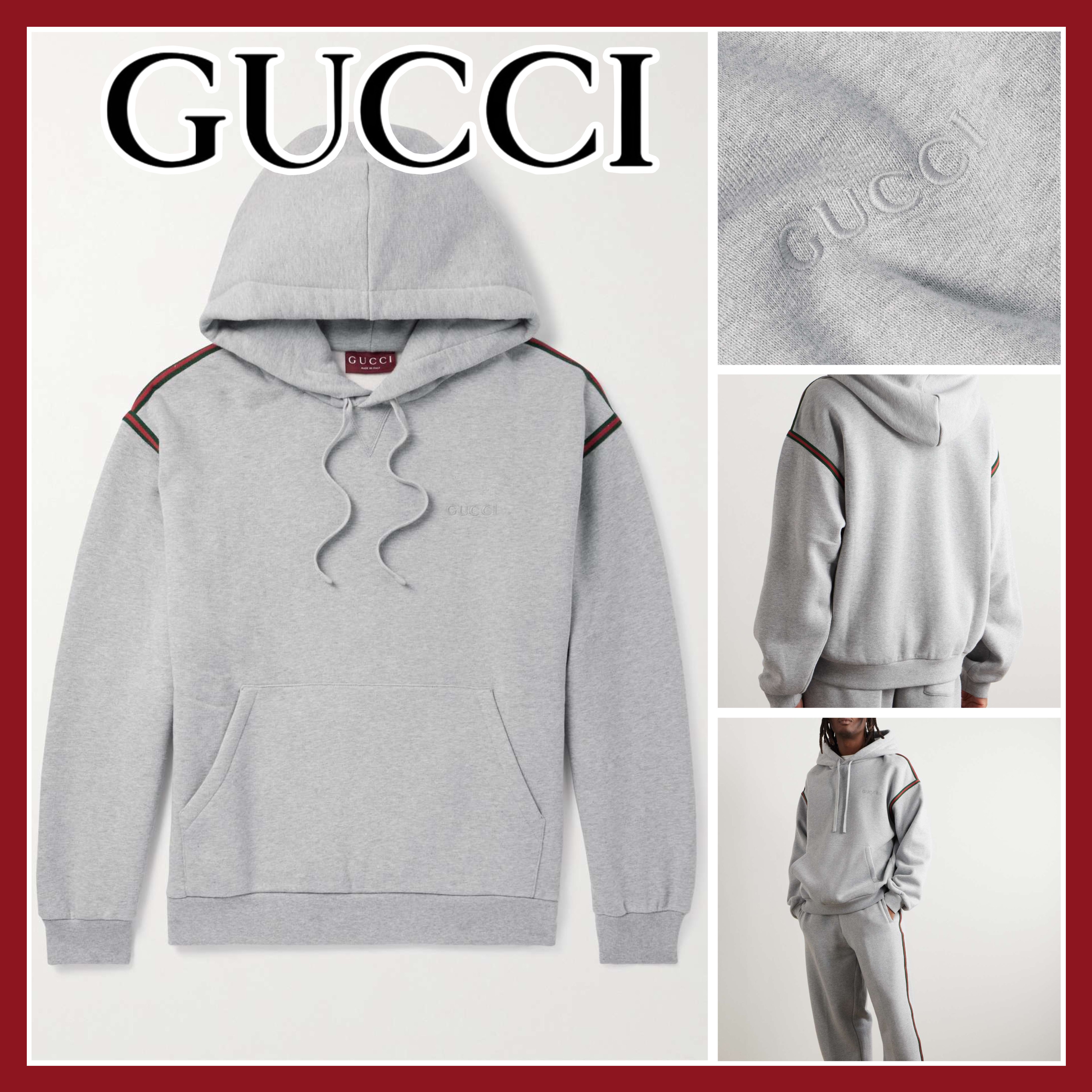 【関税込み】☆GUCCI☆ ロゴ入り コットンジャージーパーカー