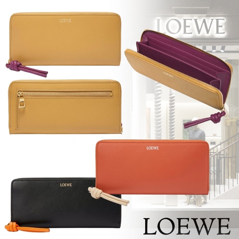 LOEWE バイカラー ノット ジップアラウンド ウォレット 長財布