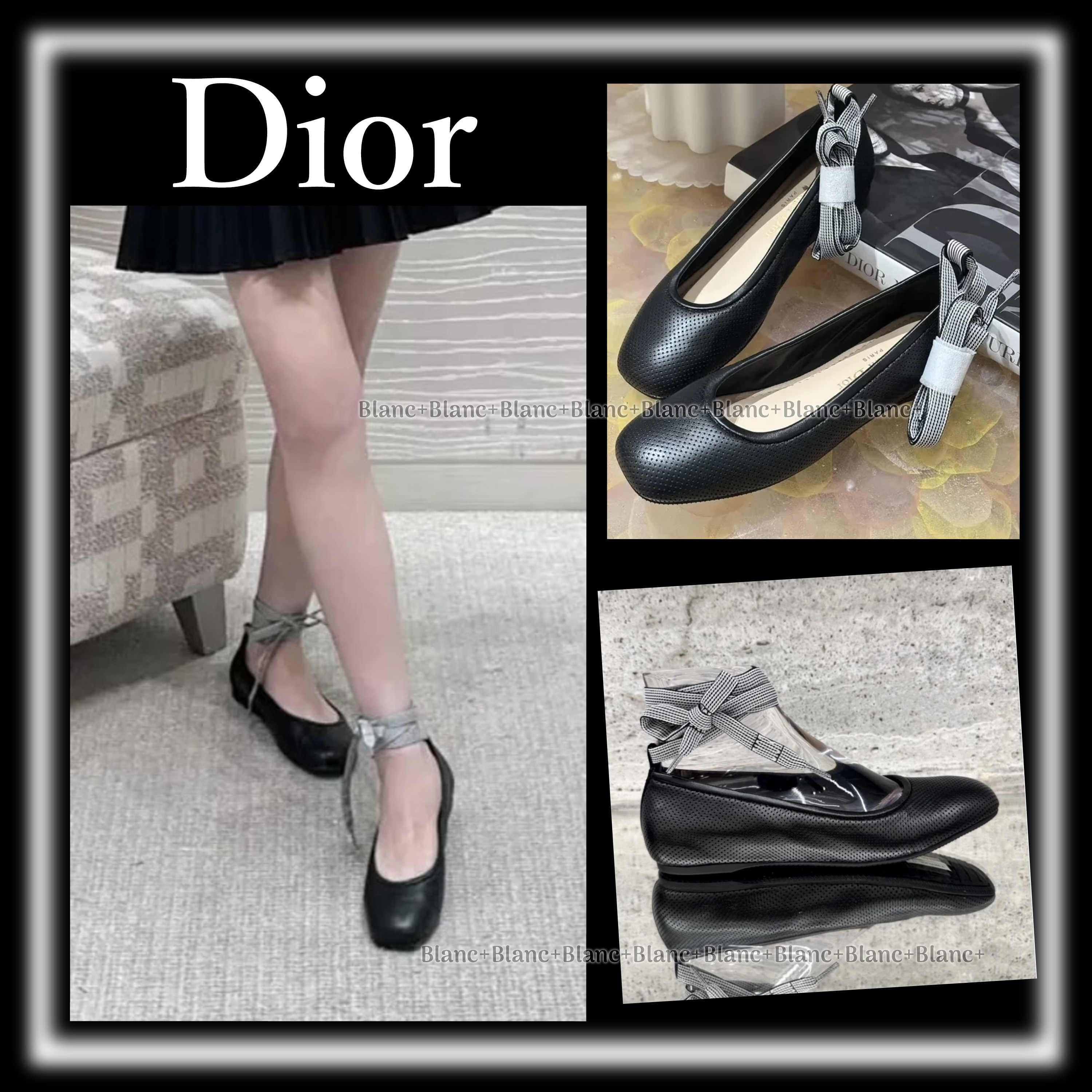 バレエコア♡【Dior】D-Journey レースアップバレリーナ