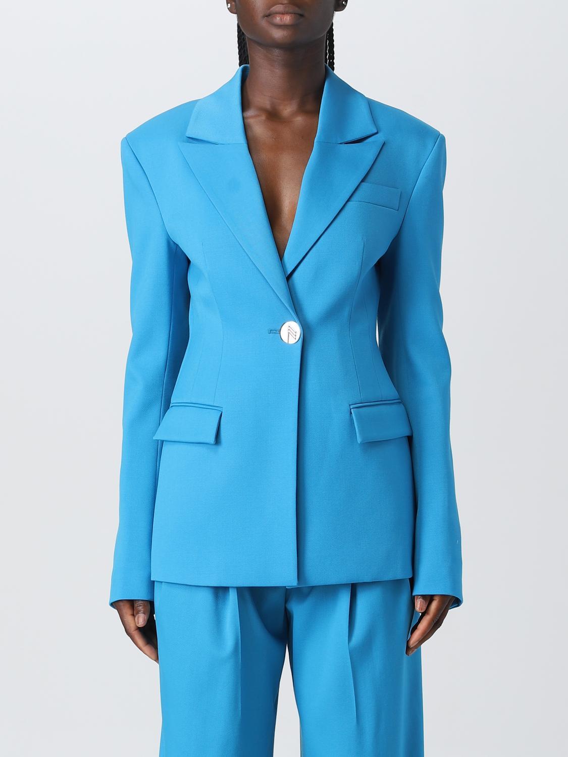 アウターその他 THE ATTICO Woman Blazer Gnawed Blue 237WCG26W041 258