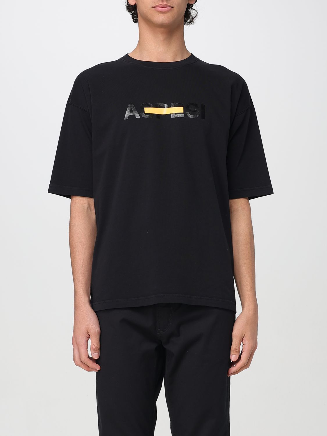 Tシャツ・カットソー ASPESI Men T-shirt Black AY88L122 85241