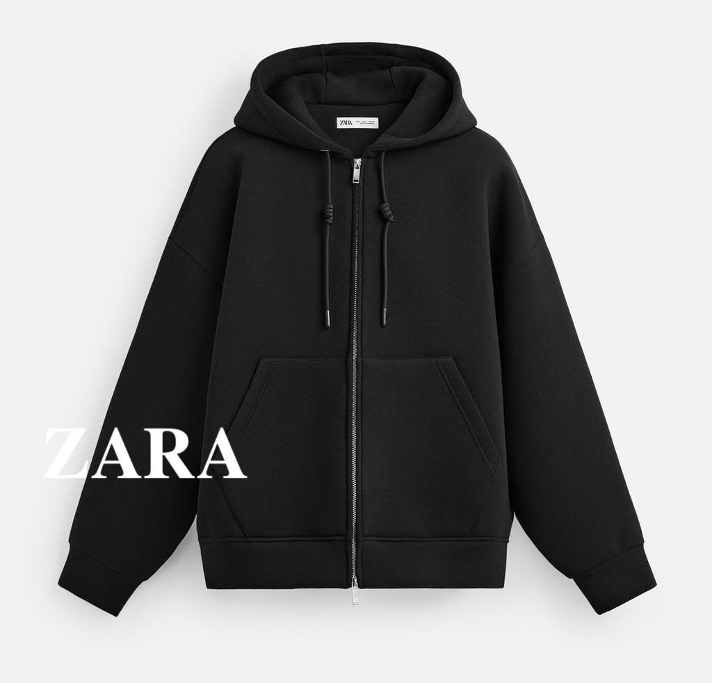 ★ドイツ発*ZARA*新作*テクニカルZIPフーディ/BLACK★