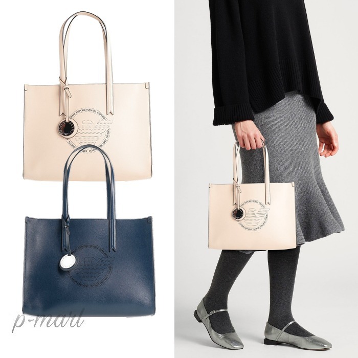国内発*EMPORIO ARMANI 2way トートバッグ インナーポーチ付き 国内発*EMPORIO ARMANI インナーポーチ付 トートバッグ 2色