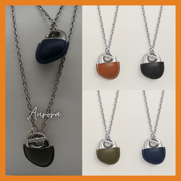 カーフ×メタルで存在感↑ [HERMES]ガレット ゲイン ネックレス
