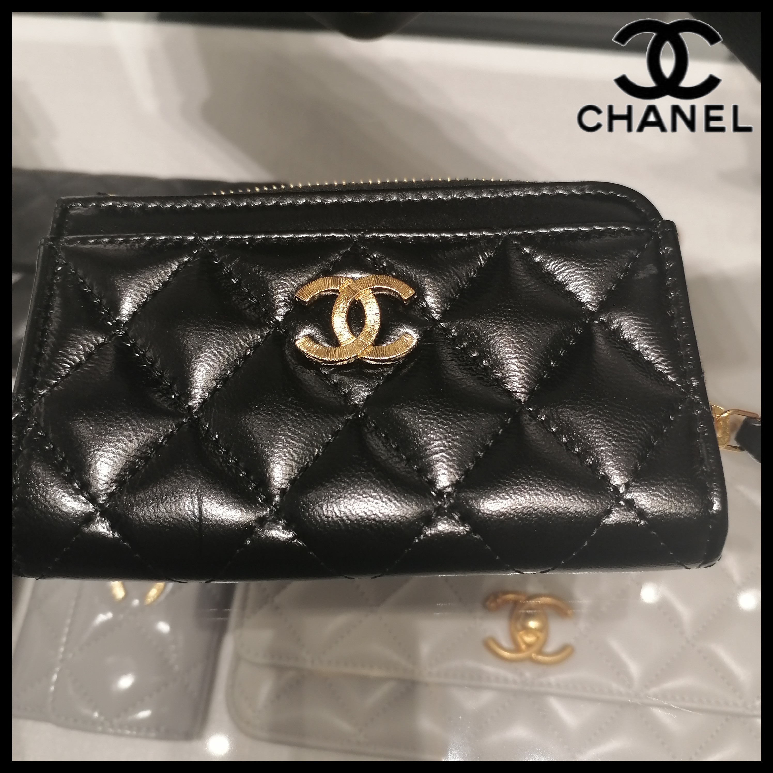 ◆CHANEL◆フラグメントケースカードケース マトラッセ ブラック
