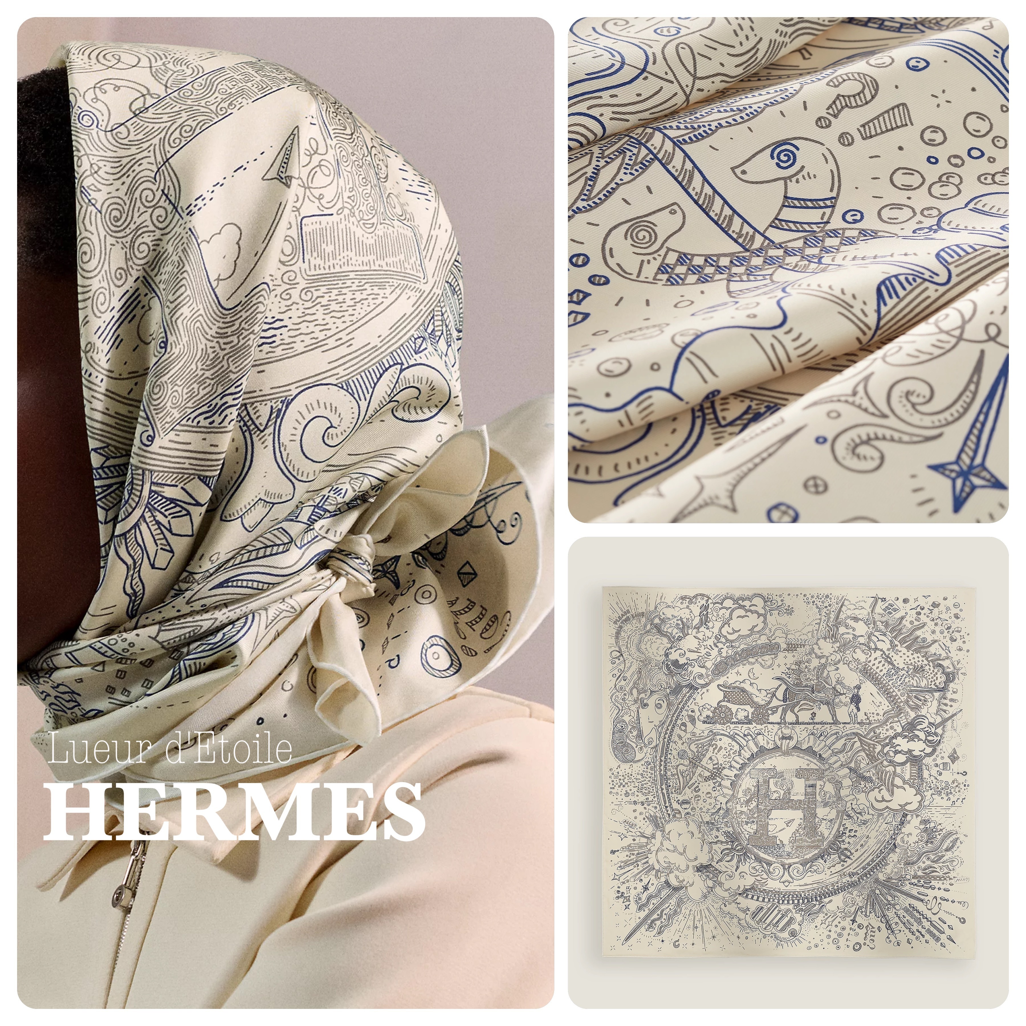 25ss☆国内配送】HERMES Carre 90 Please Hold the Line (HERMES