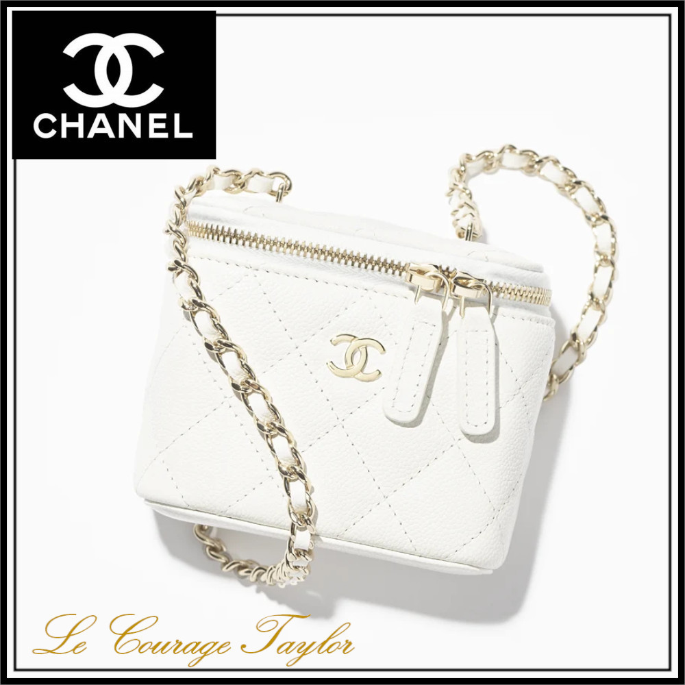 ホワイト♪【CHANEL】クラシック スモール ヴァニティケース