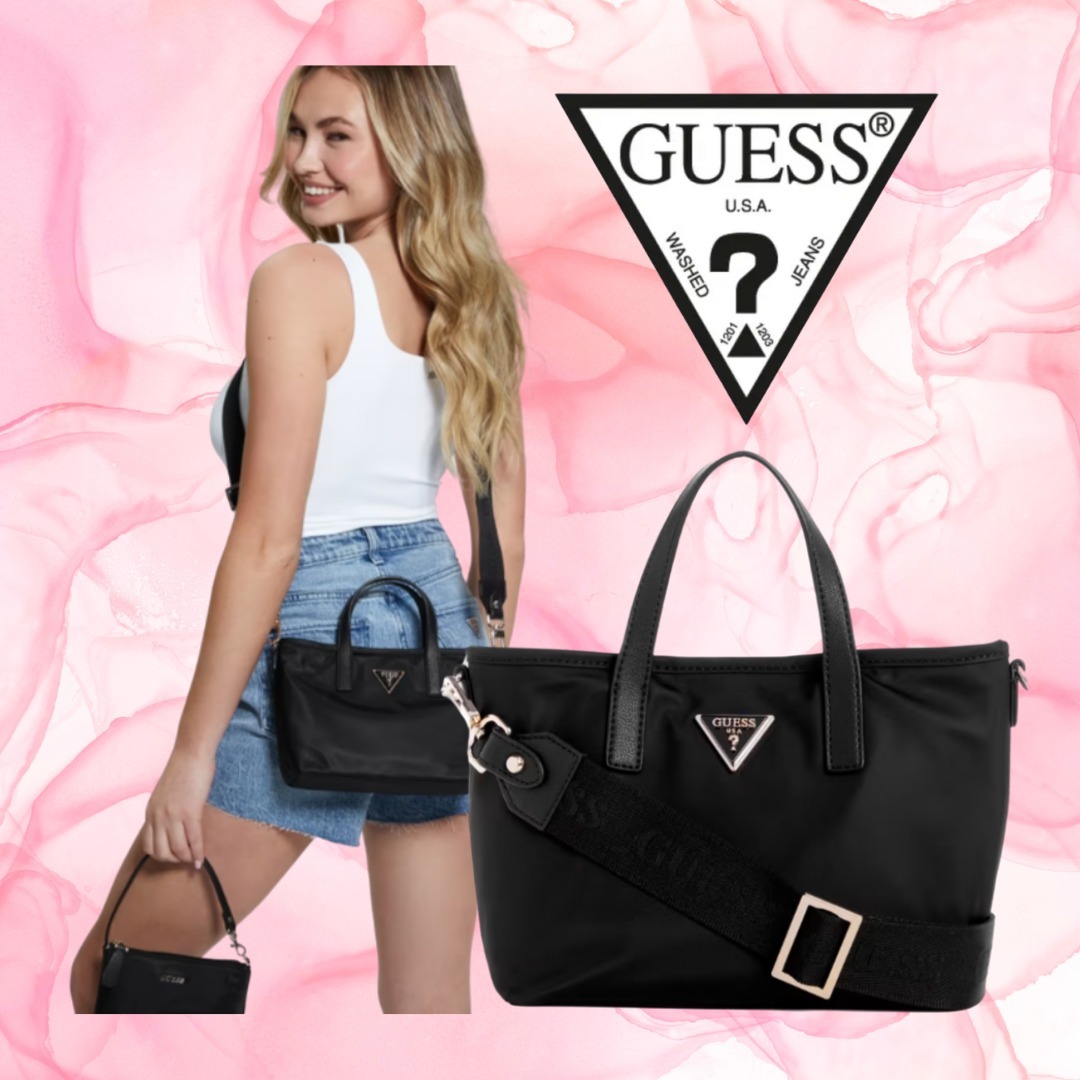 GUESS 大人気軽量ミニポーチ付きシンプルショルダーバッグ3WAY