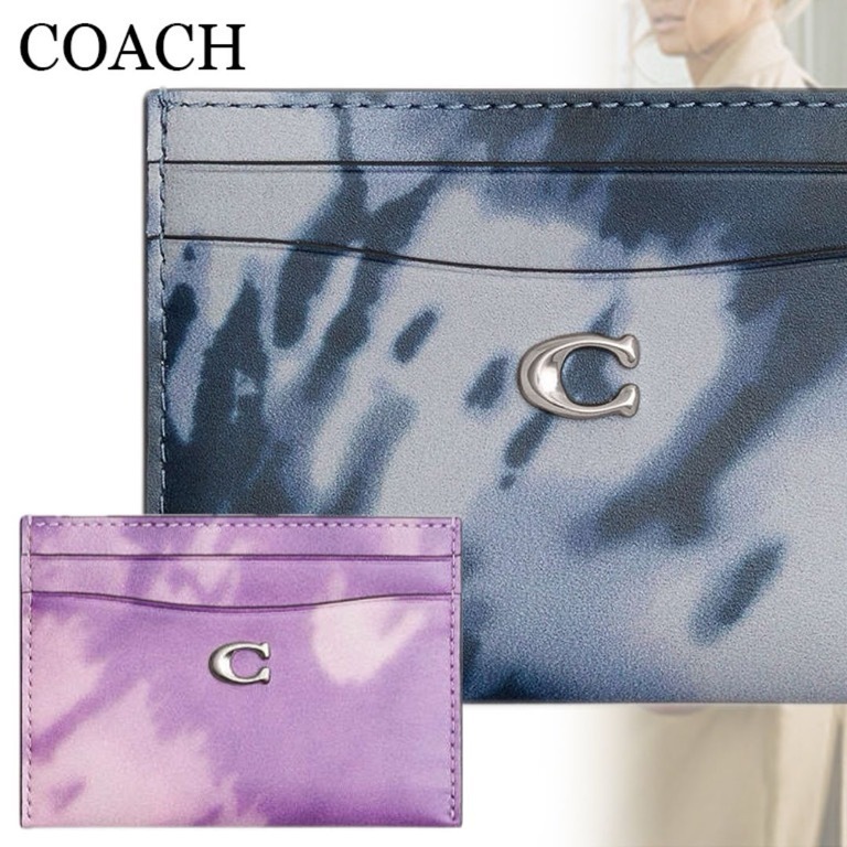 すぐ届く*COACH*エッセンシャル カードケース・タイダイプリント