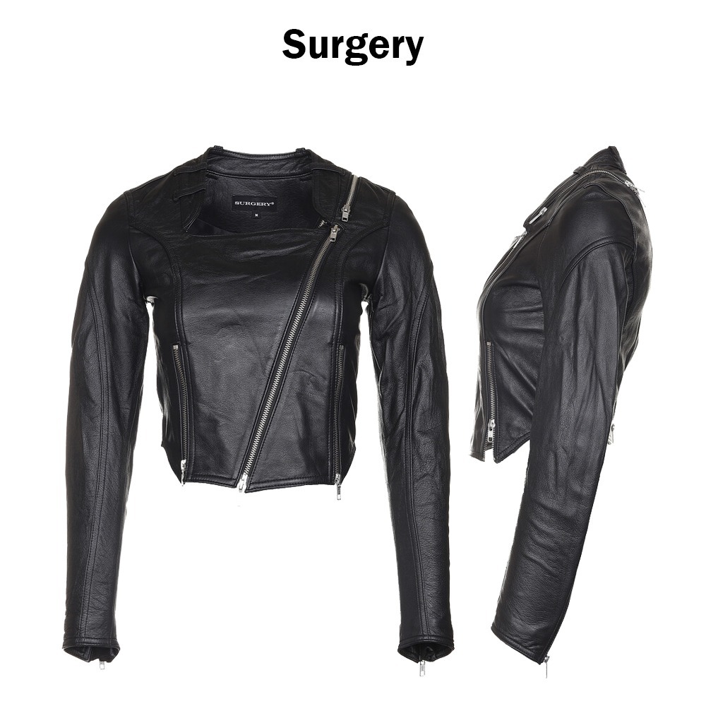 SURGERY★(w) Tight Fit Women Leather Jacket★レアアイテム