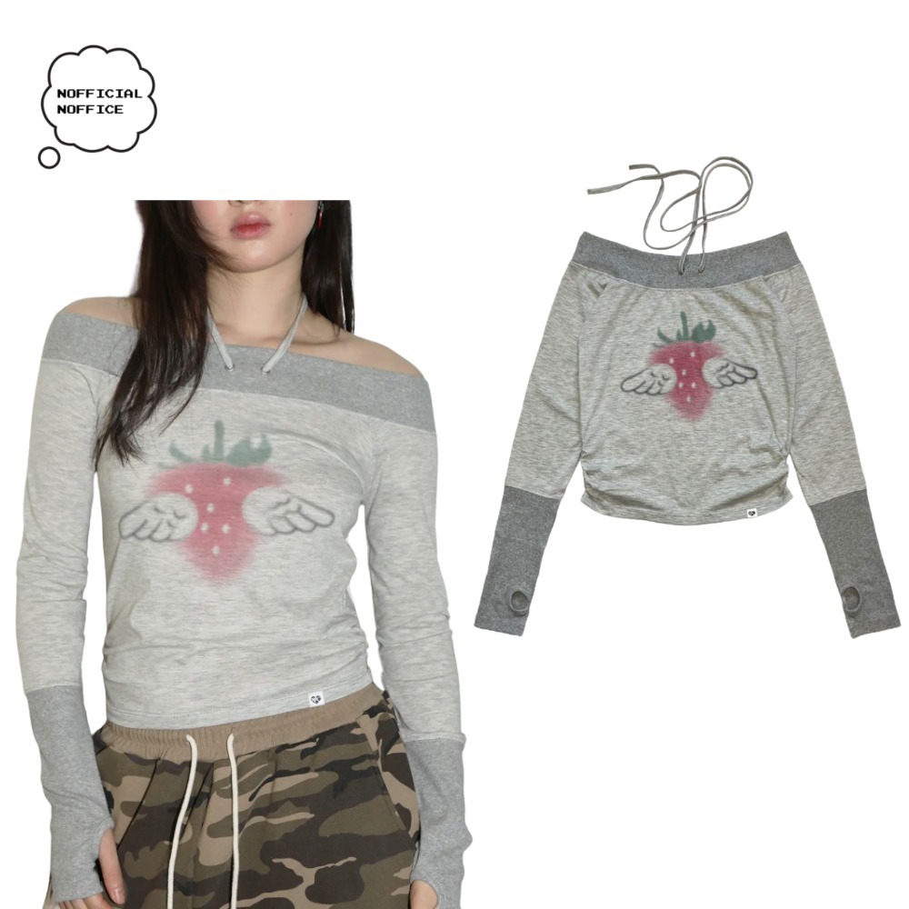 ★NOFFICIALNOFFICE★ STRAWBERRY ANGEL OFF SHOULDER TOP