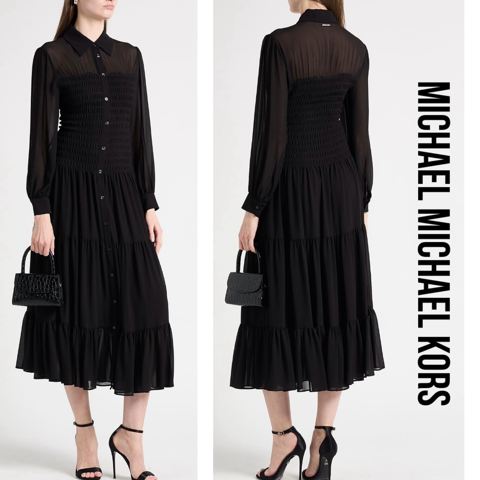 送料関税込☆MICHAEL MICHAEL KORS ロゴ シャツワンピース